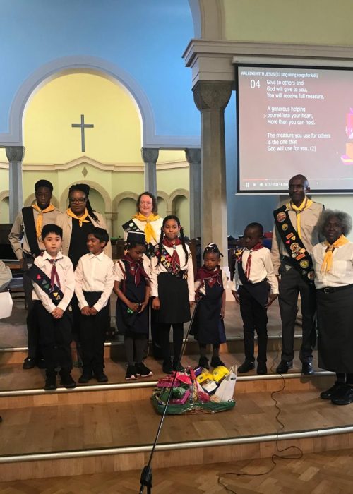 Children on podium